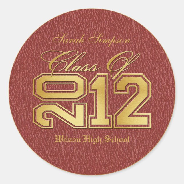 Class of 2012 Stickers (gold) (Front)