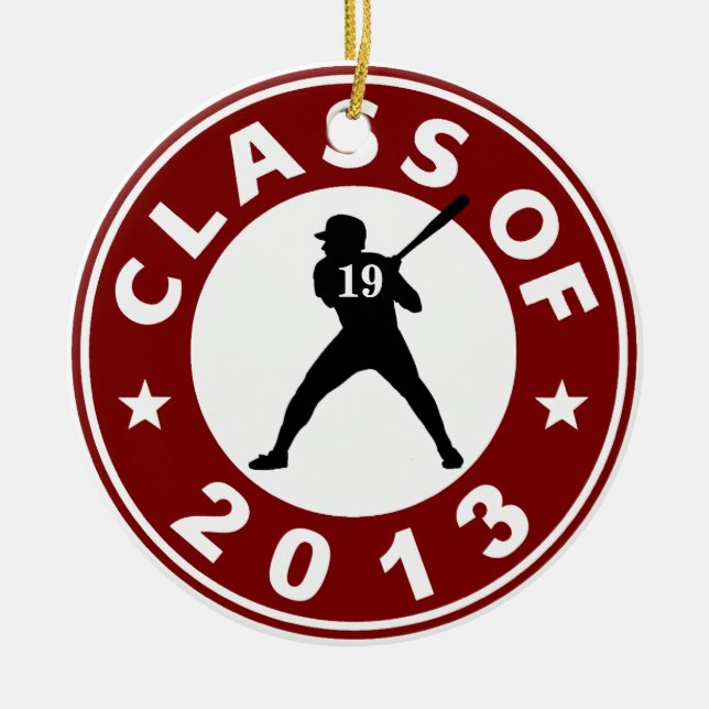 Class Of 2013 Baseball Ceramic Tree Decoration (Front)