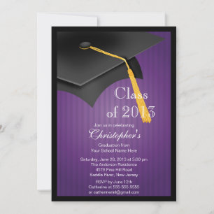 Class of 2013 Black Grad Cap Graduation Party Invitation