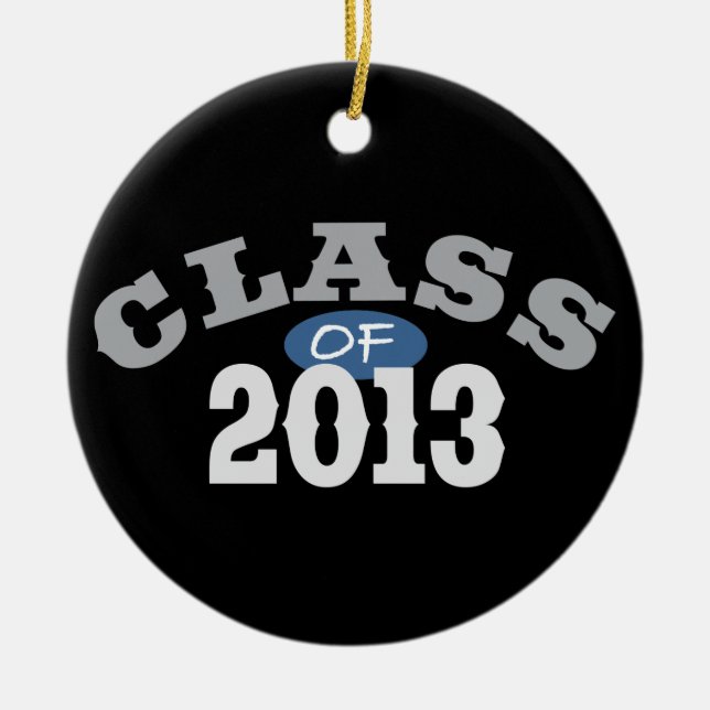 Class Of 2013 Blue Ceramic Tree Decoration (Front)