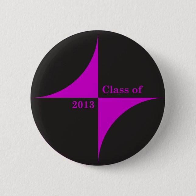 Class of 2013, graduate 6 cm round badge (Front)