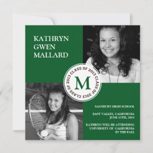 Class of 2013 graduation announcement forest green
