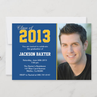 Class of 2013 Graduation Invitation Blue and Gold