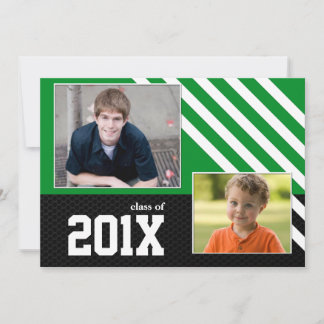 Class of 2013 Green Black and White Graduation Invitation