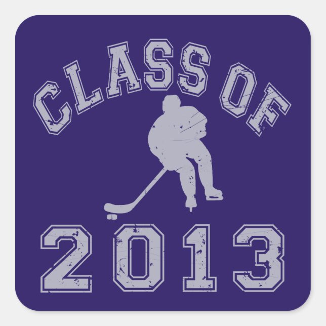 Class Of 2013 Hockey - Grey 2 Square Sticker (Front)