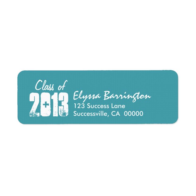 Class of 2013 New Grad or Any Year Aqua (Front)