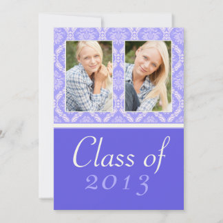 Class of 2013 Purple Damask Graduation Invitation