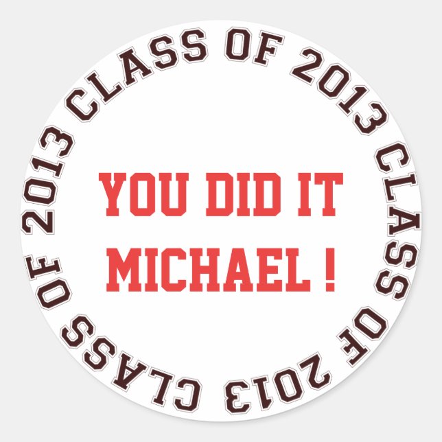 Class of 2013 school college graduation gift tag (Front)