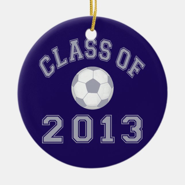 Class Of 2013 Soccer - Grey 2 Ceramic Tree Decoration (Front)