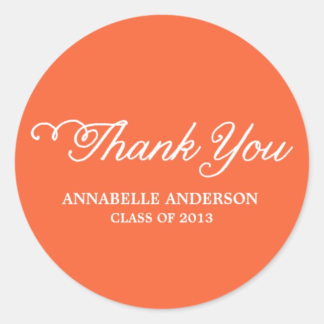 Class of 2013 Thank You Stickers (Front)
