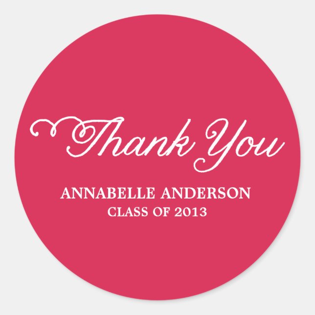 Class of 2013 Thank You Stickers (Front)