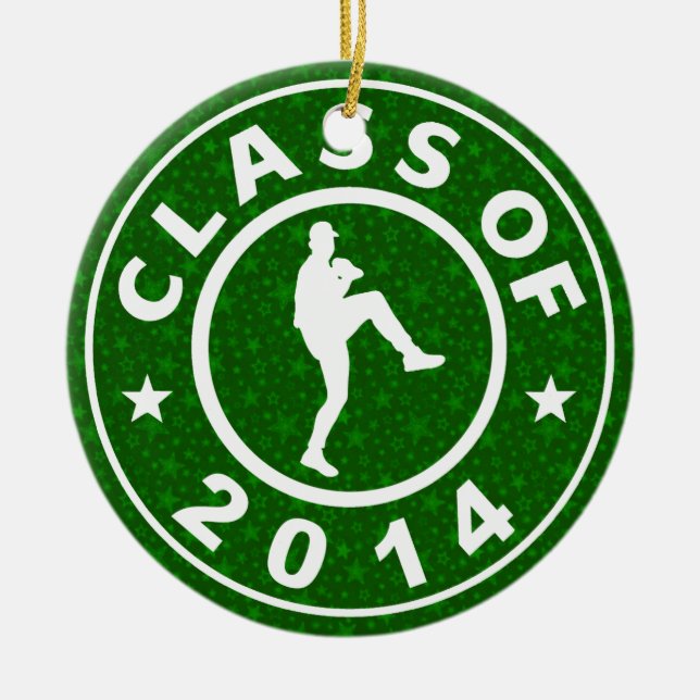 Class Of 2014 Baseball Ceramic Tree Decoration (Front)