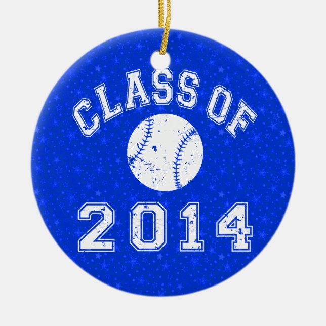 Class Of 2014 Baseball Ceramic Tree Decoration (Front)