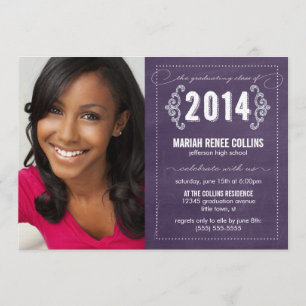 Class of 2014 Chalkboard Graduation Photo Invite