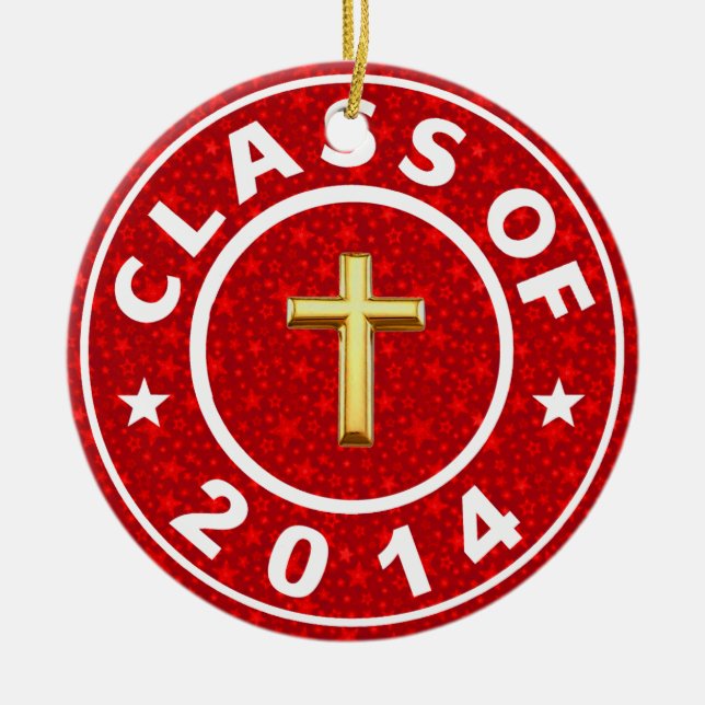 Class Of 2014 Christian Ceramic Tree Decoration (Front)