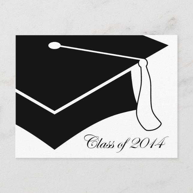 class of 2014 graduation cap invitation postcard (Front)