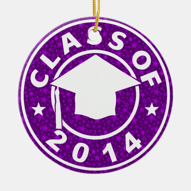 Class Of 2014 Graduation Ceramic Tree Decoration (Front)