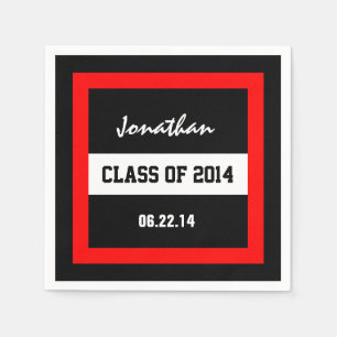 Class of 2014 or Any Year Red Frame V02 Napkin
