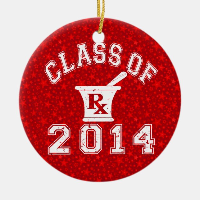 Class Of 2014 Pharmacy Ceramic Tree Decoration (Front)