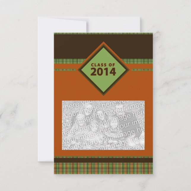 class of 2014 : plaid grad invitation (Front)