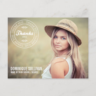 CLASS OF 2014 STAMP GRADUATION THANK YOU POSTCARD