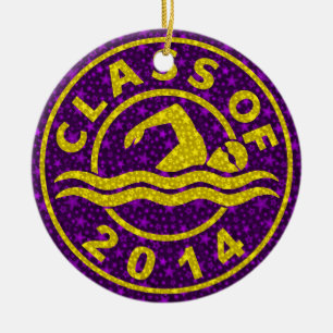 Class Of 2014 Swimming Ceramic Tree Decoration