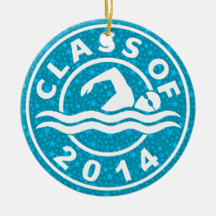 Class Of 2014 Swimming Ceramic Tree Decoration
