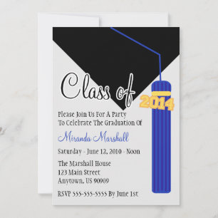 Class Of 2014 Tassel Graduation Invite (Blue)