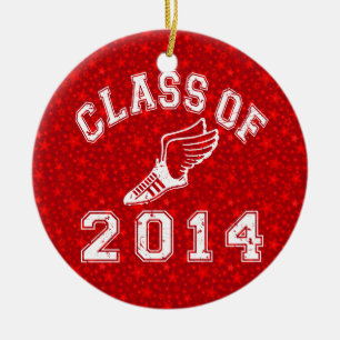 Class Of 2014 Track and Field Ceramic Tree Decoration