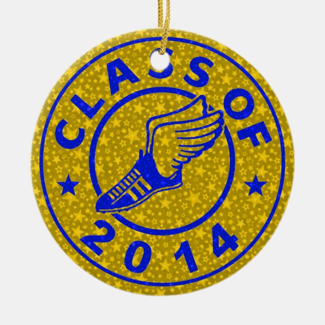 Class Of 2014 Track and Field Ceramic Tree Decoration (Front)