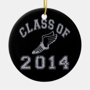 Class Of 2014 Track & Field - Grey 2 Ceramic Tree Decoration