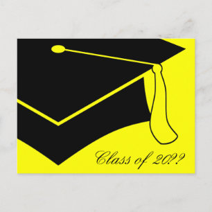 class of 2015 gold graduation cap invitation postcard