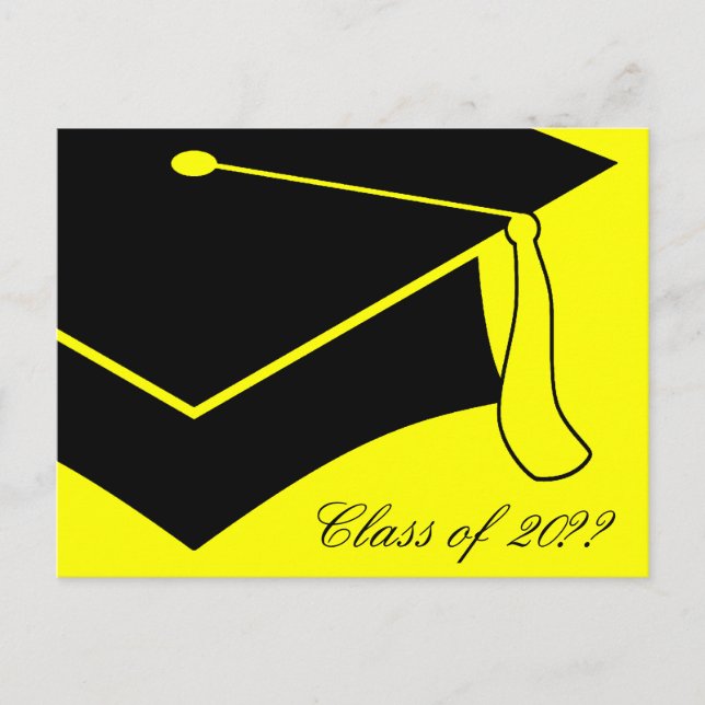 class of 2015 gold graduation cap invitation postcard (Front)