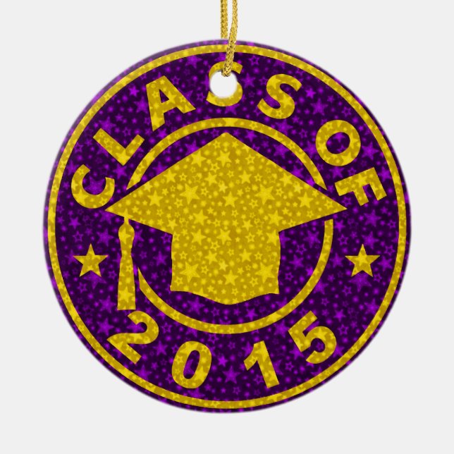 Class Of 2015 Graduation Ceramic Tree Decoration (Front)