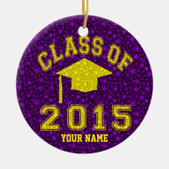 Class Of 2015 Graduation Ceramic Tree Decoration (Front)
