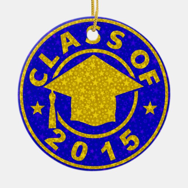 Class Of 2015 Graduation Ceramic Tree Decoration (Front)