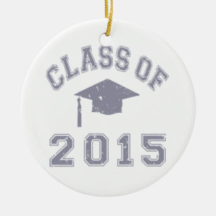 Class Of 2015 Graduation - Grey 2 Ceramic Tree Decoration