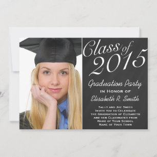 Class of 2015 Graduation Party Chalkboard Portrait Invitation