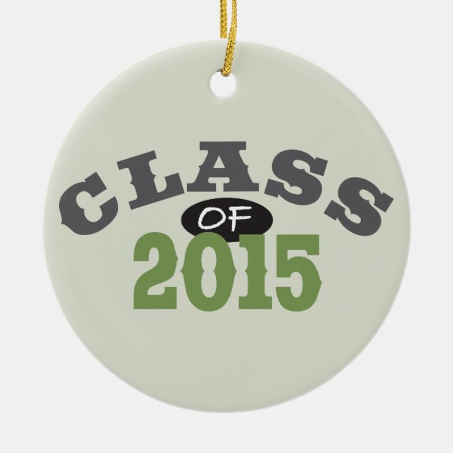 Class Of 2015 Green Ceramic Tree Decoration (Front)