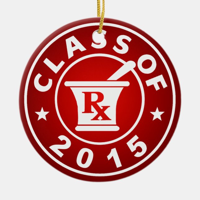 Class Of 2015 Pharmacy Ceramic Tree Decoration (Front)