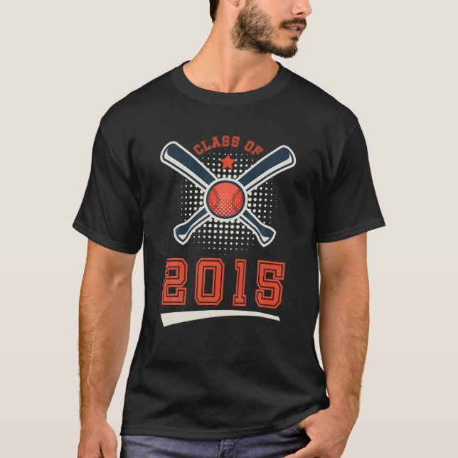 Class Of 2015 School Graduation Baseball Player Sp T-Shirt (Front)