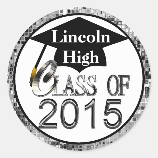 Class Of 2015 Sparkling Silver Graduation Seals (Front)