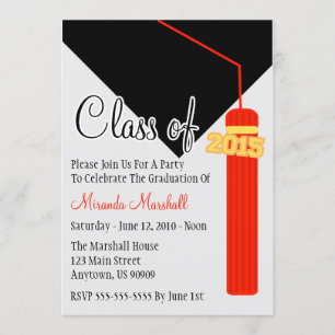 Class Of 2015 Tassel Graduation Invite (Red)