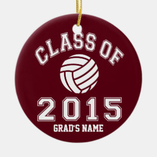 Class Of 2015 Volleyball Ceramic Tree Decoration