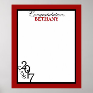 Class of 20167 Graduation Autograph Keepsake Red Poster