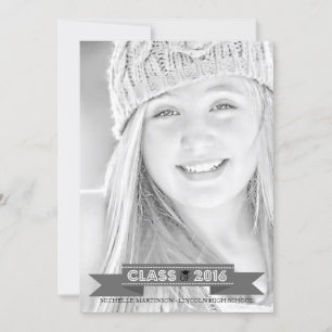 Class Of 2016 Graduation Photo Announcement (Grey)