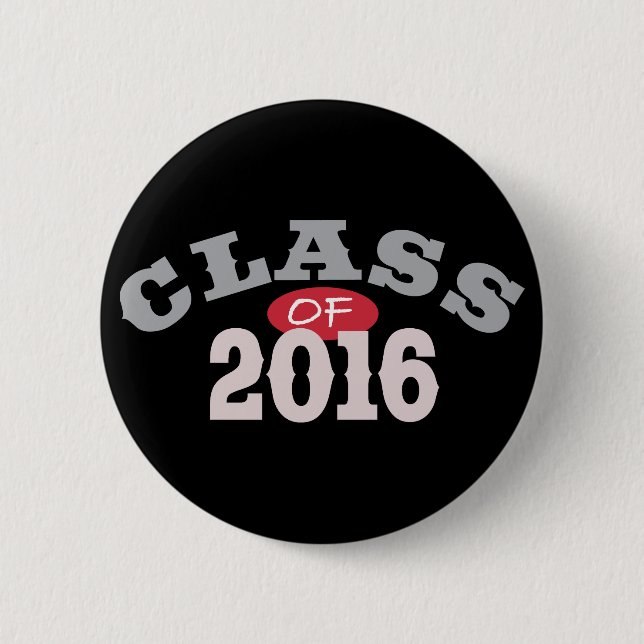 Class Of 2016 Red 6 Cm Round Badge (Front)