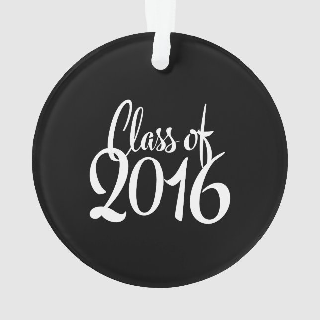 Class of 2016 Retro Typography Graduation Ornament (Back)