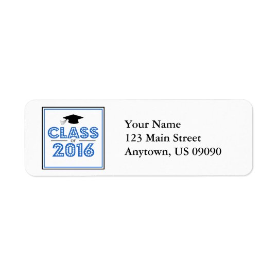 Class Of 2016 Return Address Labels (Blue / Black)