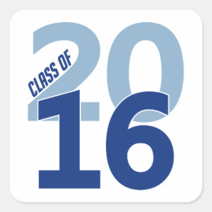 Class of 2016 stickers, customizable square sticker